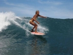 Amy on a board