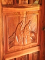 Carved door at Casa Amarilla