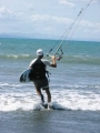 Crispin off kite-surfing